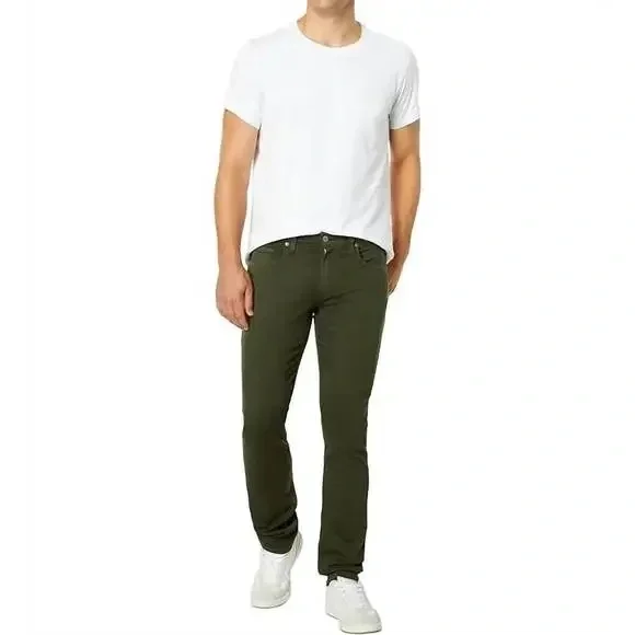 Paige Transcend Lennox Slim Jean in Pine Shade Green